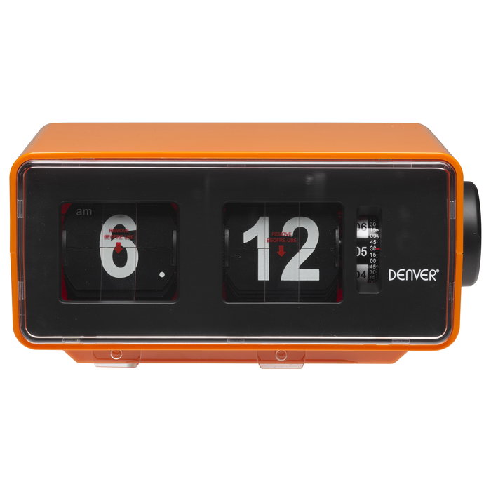Denver CR-425 Retro Radiowecker - Reloj Despertador con Radio FM, Pantalla Analógica y Digital, Color Naranja
