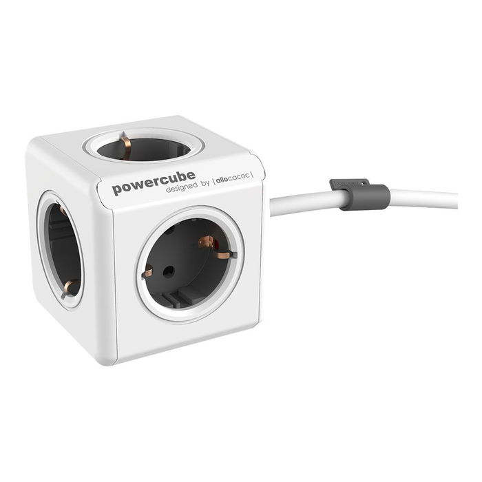 Powercube Extended Base Múltiple con 5 Tomas Schuko, 1.5m Cable