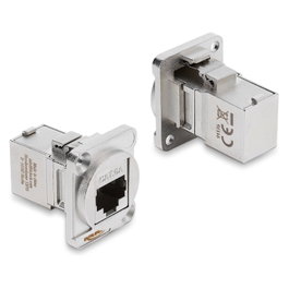 DeLOCK 91176 Módulo Keystone RJ45 Hembra a Hembra 90° Cat.6A Plata