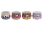 DKD Home Decor Surtido de 4 Velas Mandala con Aroma Coco/Vainilla