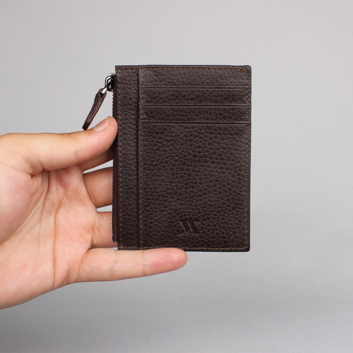 Zoozie Bags Billetera de Cuero Genuino con 8 Tarjeteros, Marrón