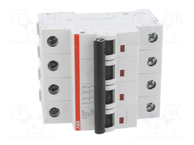 ABB S200M-C20 Interruptor magnetotérmico 4 polos 20A