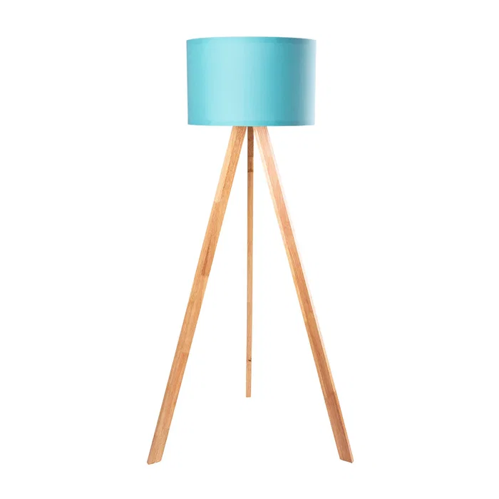 Lámpara de Suelo Trípode Madera Kano-1 Casquillo E27 Pantalla Tela Estilos Nórdico Rústico Natural OPV-780SGN2487