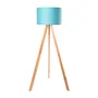 Lámpara de Suelo Trípode Madera Kano-1 Casquillo E27 Pantalla Tela Estilos Nórdico Rústico Natural OPV-780SGN2487