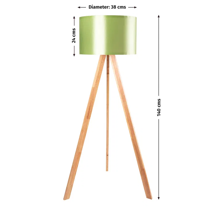 Lámpara de Suelo Trípode Madera Kano-1 Casquillo E27 Pantalla Tela Estilos Nórdico Rústico Natural OPV-780SGN2487