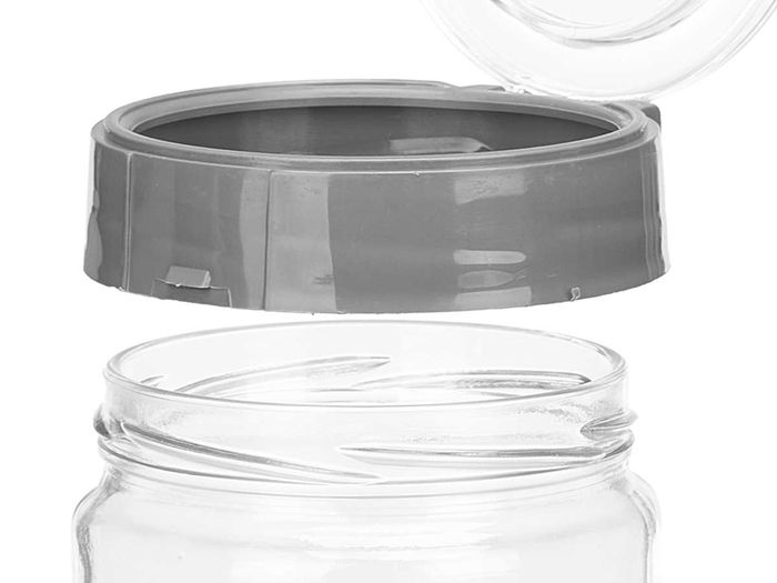 Vivalto Bote con Tapa Gris Transparente 660 ml 9x15x9 cm (Set de 12)