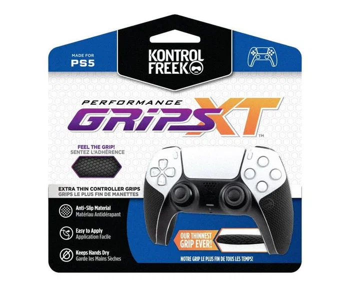 KontrolFreek Performance Grips XT (Extra-Thin) - Nightfall Black para Mando de PlayStation 5 (PS5)