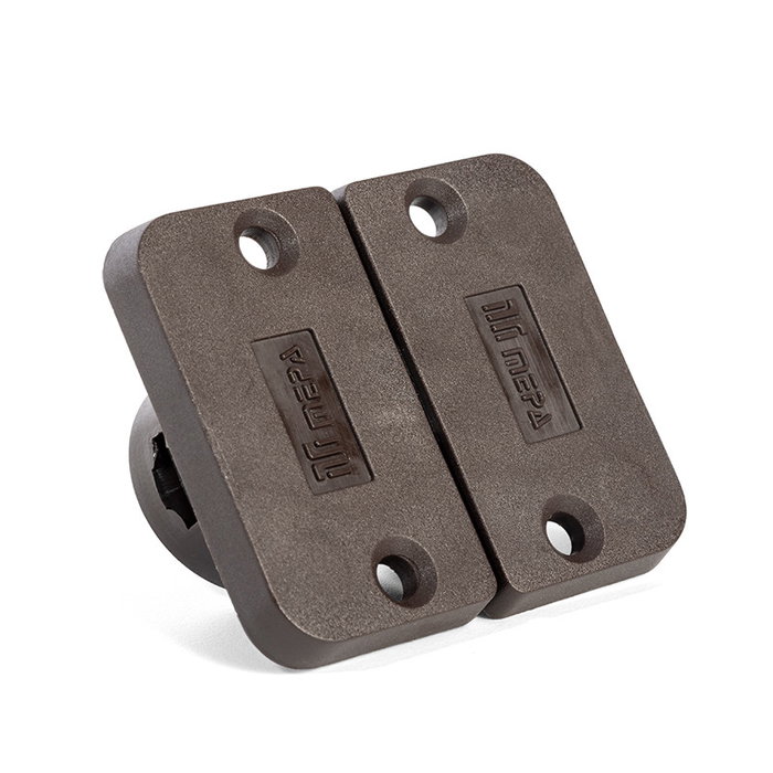 HERRAJES ALK Bisagra Invisible Kirma para Mesa Plegable, Acabado Negro Marrón Gris, Compatible con Espesor de Tapa 17/18 mm, Zamak y Plástico