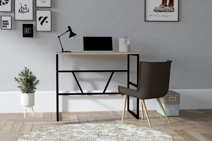 Hanah Home Mesa de Estudio Monea Sapphire Oak Roble Zafiro 90x60x74 cm