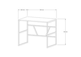 Hanah Home Mesa de Estudio Monea Sapphire Oak Roble Zafiro 90x60x74 cm