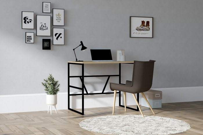Hanah Home Mesa de Estudio Monea Sapphire Oak Roble Zafiro 90x60x74 cm