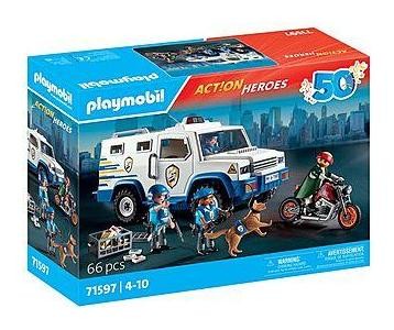 Playmobil Transporte Dinero Policía Action Heroes 71597 Camión Blindado con Ladrón y Policía Playmobil Transporte Dinero Policía Action Heroes 71597 Camión Blindado con Ladrón y Policía