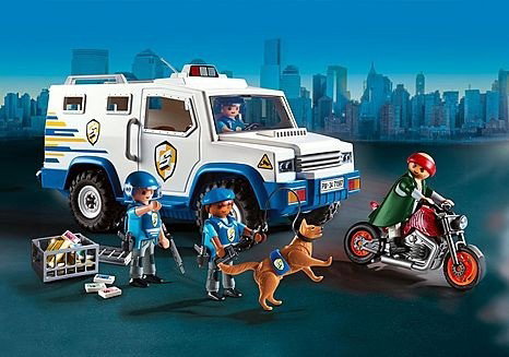 Playmobil Transporte Dinero Policía Action Heroes 71597 Camión Blindado con Ladrón y Policía Playmobil Transporte Dinero Policía Action Heroes 71597 Camión Blindado con Ladrón y Policía