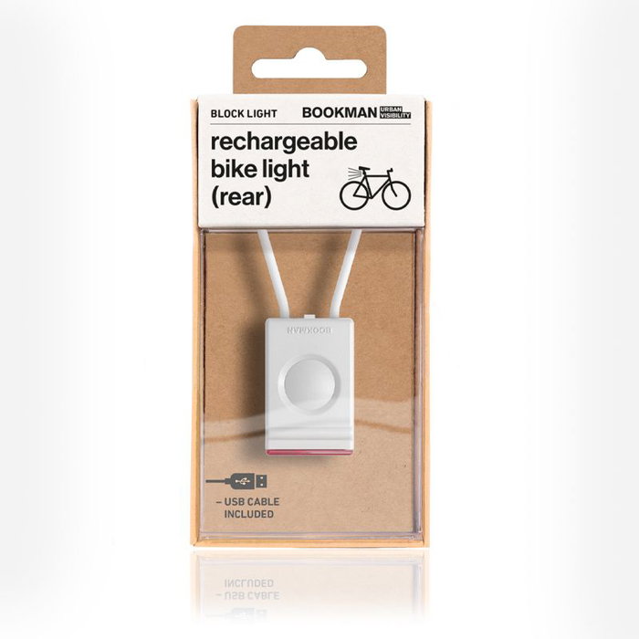 Bookman Block Light Luz de Bicicleta Recargable LED 18 Lúmenes 4 Modos USB