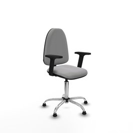 PIQUERAS Y CRESPO Silla de oficina Aýna con Brazos 2D y Base Cromada Gris Claro