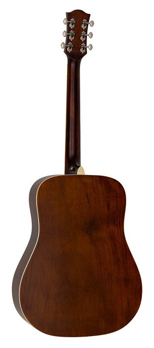 Richwood Guitarra Acústica Dreadnought con Tapa de Cedro Macizo Marrón
