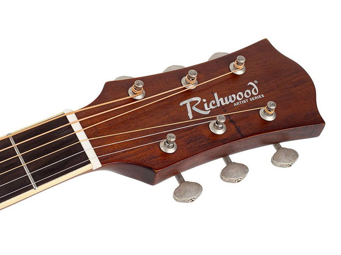 Richwood Guitarra Acústica Dreadnought con Tapa de Cedro Macizo Marrón