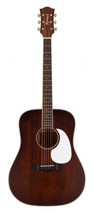 Richwood Guitarra Acústica Dreadnought con Tapa de Cedro Macizo Marrón