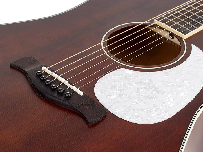 Richwood Guitarra Acústica Dreadnought con Tapa de Cedro Macizo Marrón