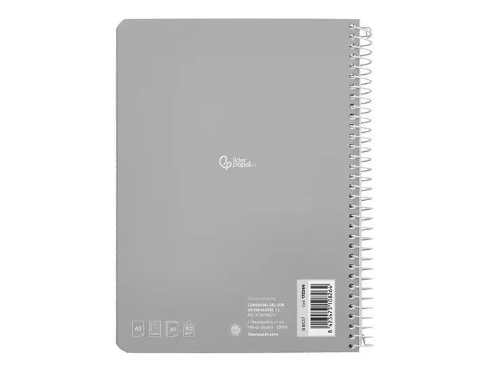 Liderpapel Cuaderno Espiral A5 Witty Tapa Dura 80 Hojas 90g Cuadro 5mm Colores Surtidos