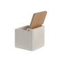DKD Home Decor Salero de Gres y Bambú con Relieve, Surtido de 3 unidades, Blanco
