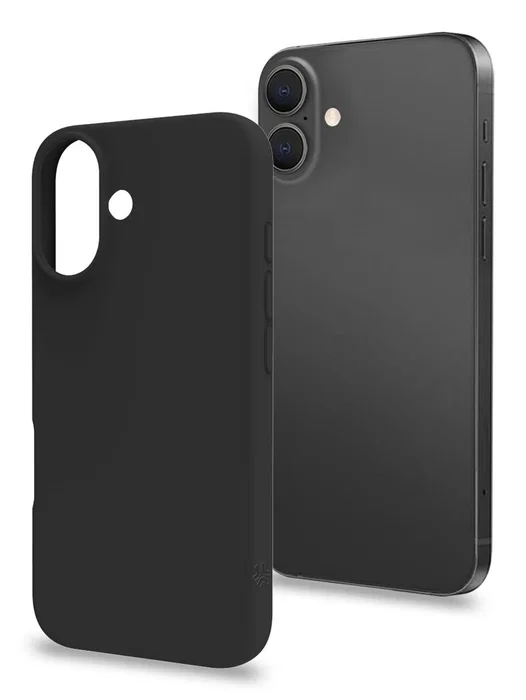 Celly CROMO1078BK Funda para iPhone 16 (6.1") Negro - Resistente a Golpes y Rayones, Silicona y TPU
