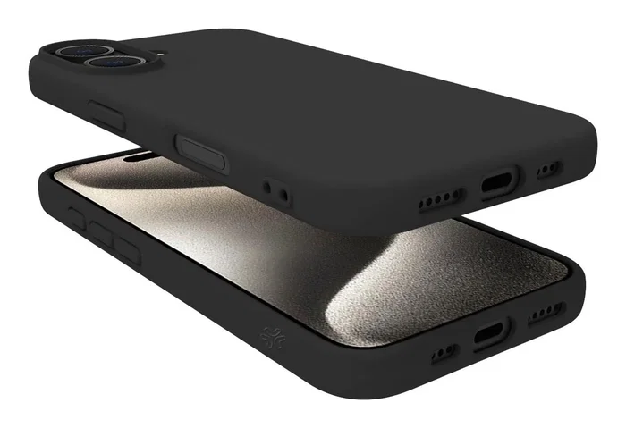 Celly CROMO1078BK Funda para iPhone 16 (6.1") Negro - Resistente a Golpes y Rayones, Silicona y TPU