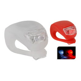 Dunlop Conjunto 2 Linternas de Bicicleta Señalización Delantera Trasera Silicona 4LR1130 Pilas Incluidas