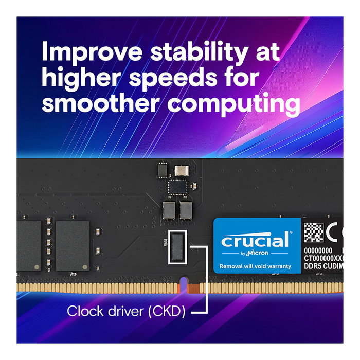 Crucial CT2K32G64C52CU5 Kit de Memoria RAM 64GB (2x32GB) DDR5 6400MT/s CL52 288-pin DIMM