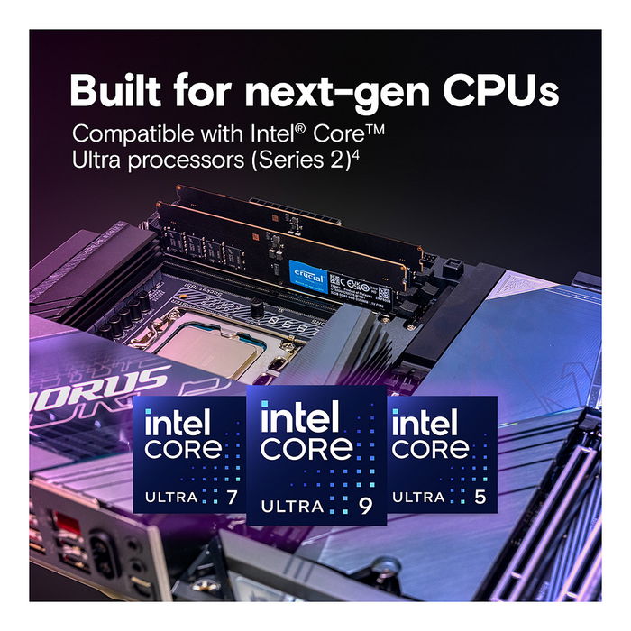 Crucial CT2K32G64C52CU5 Kit de Memoria RAM 64GB (2x32GB) DDR5 6400MT/s CL52 288-pin DIMM