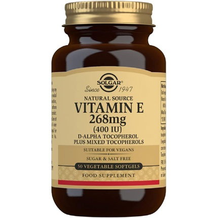 SOLGAR Vitamina E 400IU (268mg) 50 Cápsulas Blandas Vegetales SOLGAR Vitamina E 400IU (268mg) 50 Cápsulas Blandas Vegetales