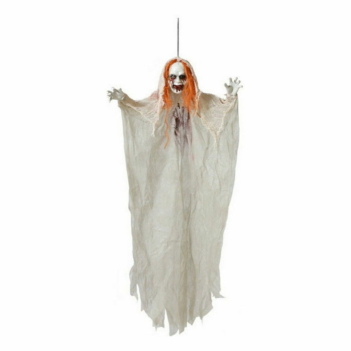 Atosa Fantasma Colgante Halloween de 125 cm con Cabello Naranja y Rostro Sangriento