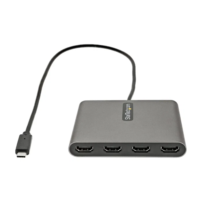 Startech USBC2HD4 Adaptador USB-C a 4x HDMI - 4 Monitores 1080p 60Hz - Audio - Para Windows - Cable 0.5m - Gris Startech USBC2HD4 Adaptador USB-C a 4x HDMI - 4 Monitores 1080p 60Hz - Audio - Para Windows - Cable 0.5m - Gris