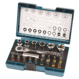 Makita B-54081 Ratchet + Bit Set de 21 piezas