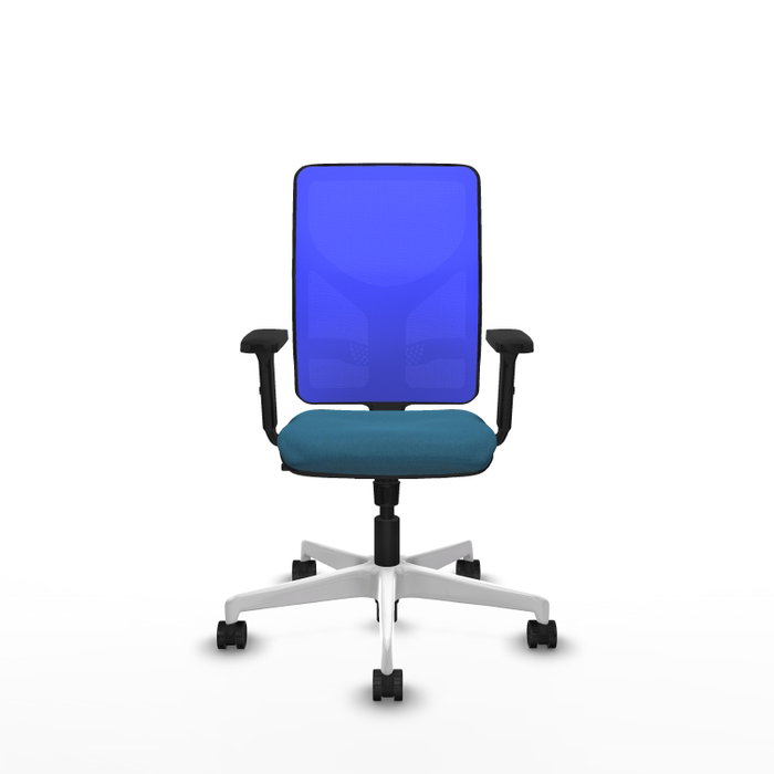 PIQUERAS Y CRESPO Silla de oficina Motilla con mecanismo Sincro Verde petróleo y Azul