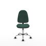 Silla de oficina Algarra con mecanismo Contacto permanente básico tapizada con Tela color Verde botella. Equipada con Base cromada, Sin brazos y Ruedas autofrenantes