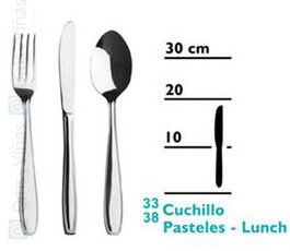 Cruz de Malta Cuchillo Pastel 180 mm - Acero Inoxidable 18/10 - Cubertería (Set de 12)