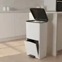 Kitchen Move Cubo de Reciclaje de Cocina 70L, Compartimento Vertical Doble, Blanco, KIT1710465621581
