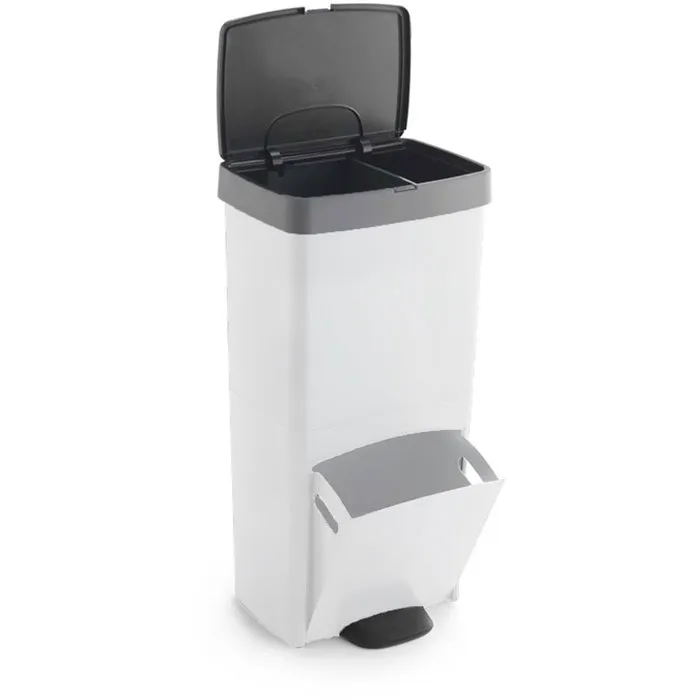 Kitchen Move Cubo de Reciclaje de Cocina 70L, Compartimento Vertical Doble, Blanco, KIT1710465621581