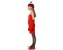 Disfraz Infantil Charleston Rojo Niña 7-9 Años - Vestido de Fiesta Carnaval, Cabaret y Años 20 - Tema Baile y Música
