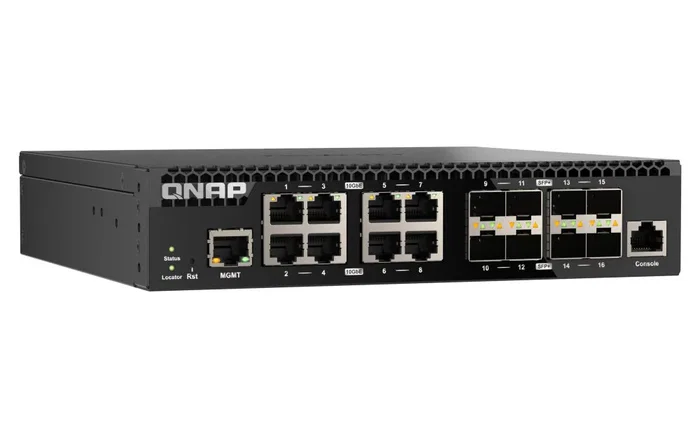 QNAP QSW-M3216R-8S8T Switch de Red Gestionado L2/L3 Rack 1U - 8 Puertos 10GbE SFP+ y 8 Puertos 10GbE RJ45 (100/1000/10000)