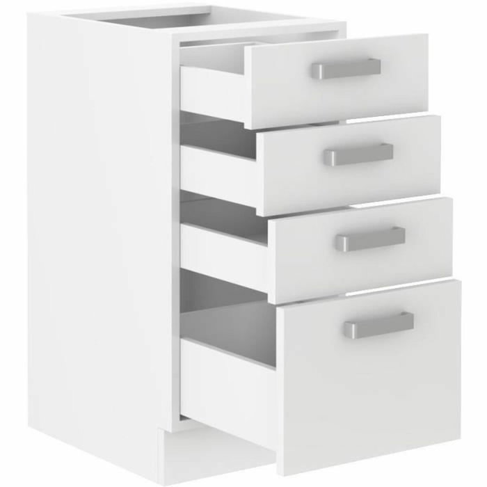 Atlas Mueble bajo con 4 cajones - Blanco - L40cm Atlas Mueble bajo con 4 cajones - Blanco - L40cm