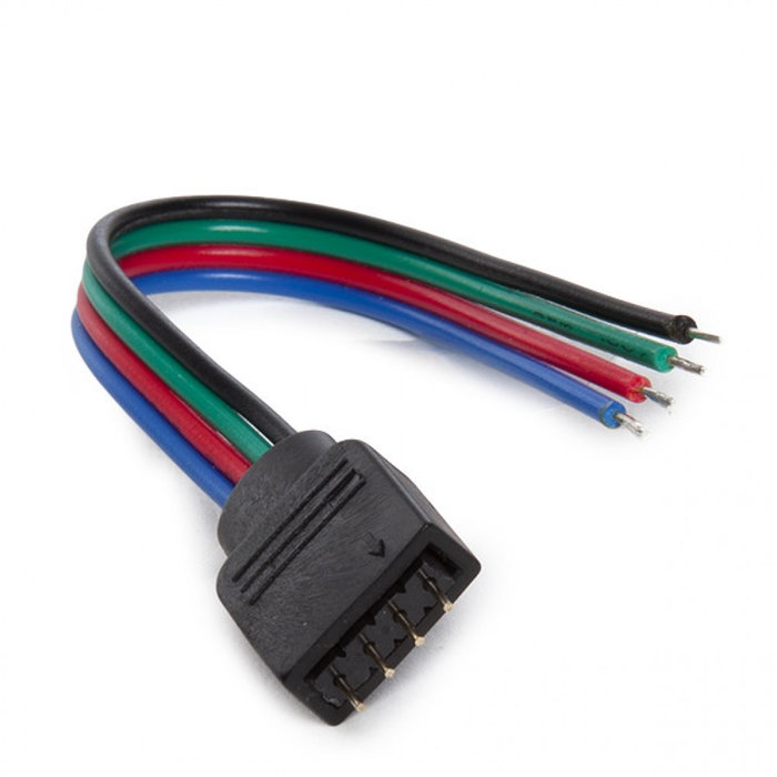Cable Conector RGB 4 Pines Macho para Tiras LED
