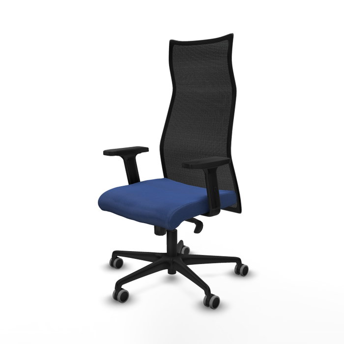 PIQUERAS Y CRESPO Sillón Albacete Azul Marino y Negro con Mecanismo Sincro y Brazos 2D