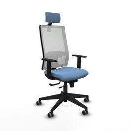 PIQUERAS Y CRESPO Silla de oficina Horna Sincro/Traslack Azul cielo/Blanco