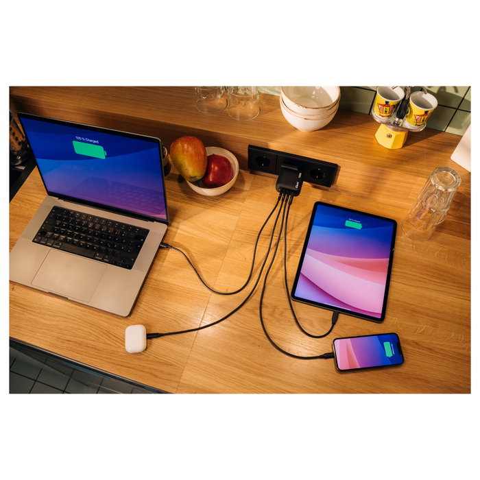 Verbatim Mini GaN Wall Charger 100W 3xUSB-C, 1xUSB-A, Negro Verbatim Mini GaN Wall Charger 100W 3xUSB-C, 1xUSB-A, Negro