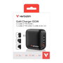 Verbatim Mini GaN Wall Charger 100W 3xUSB-C, 1xUSB-A, Negro