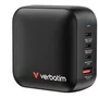 Verbatim Mini GaN Wall Charger 100W 4 Puertos USB-C PD/USB-A QC, Cargador Viaje Universal, 32231