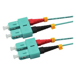 RED 2716-10-0001 Patch Cord Duplex Fibra Optica SC/SC Multimodo OM3 1 Metro Aqua - Halogen Free LSZH
