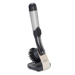 Joseph Joseph SinkTech Cepillo para lavar platos con dispensador y soporte de acero inoxidable
